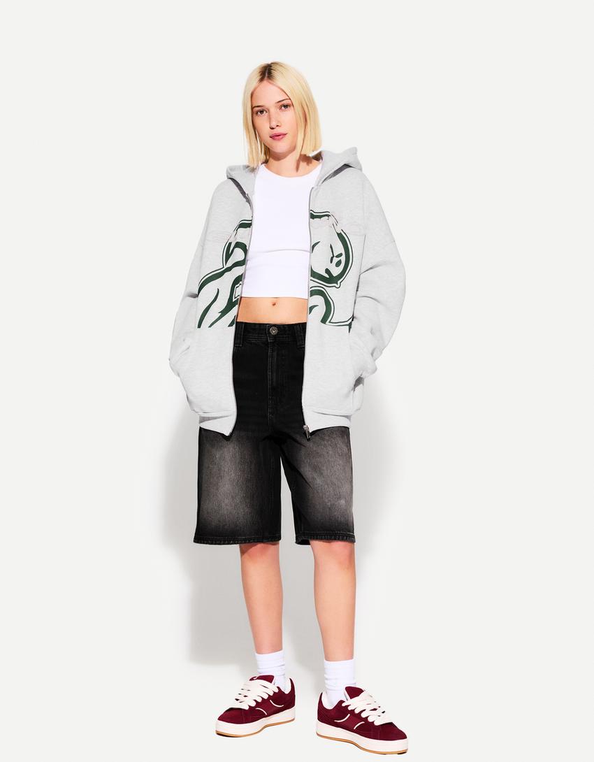 Sudadera EL NIÑO cremallera capucha-Gris-2