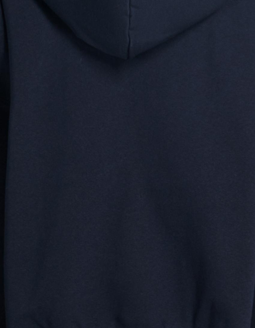 Oversize zip-up hoodie-Navy-5