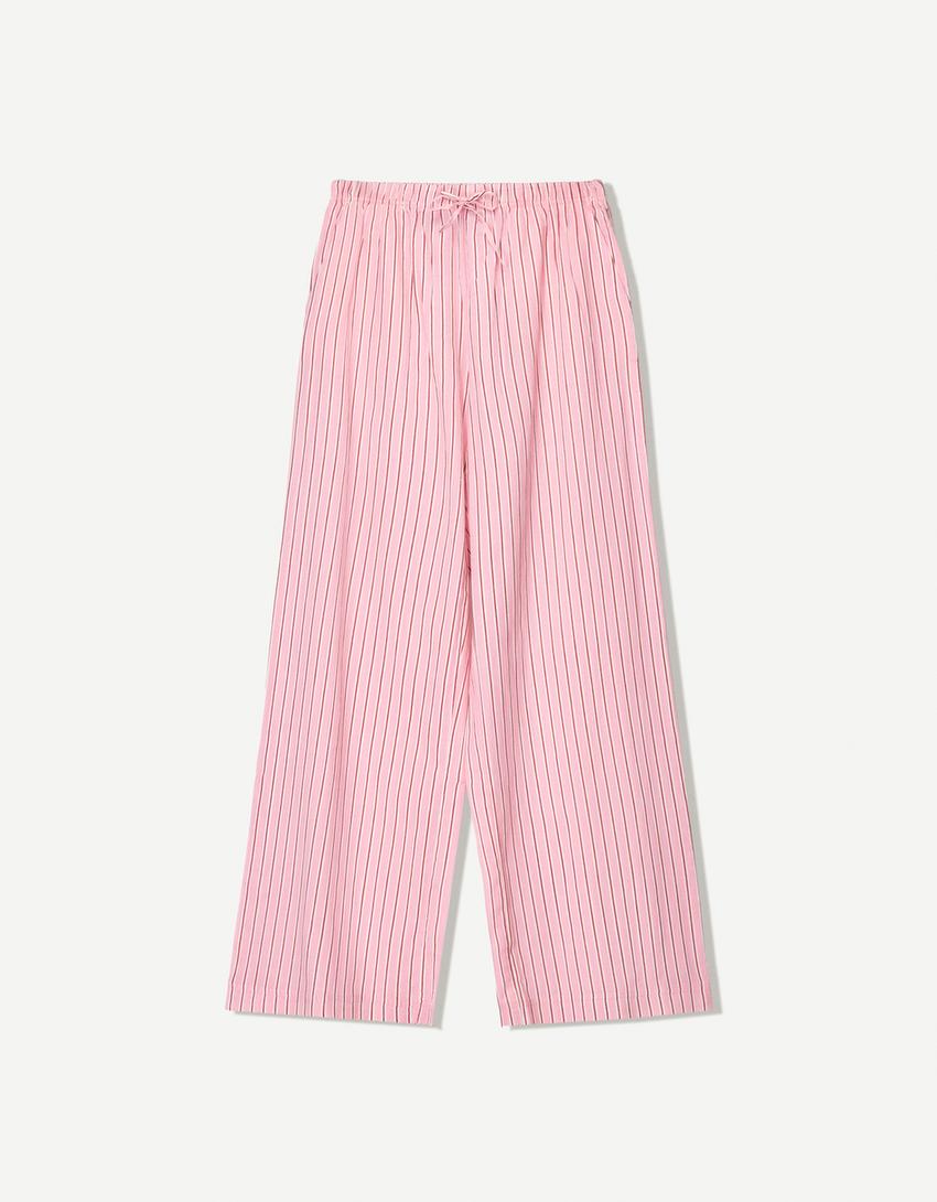 Wide leg broek-Roos