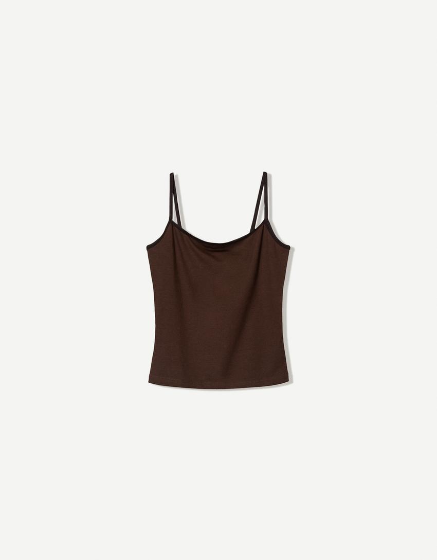 Strappy top-Brown-3