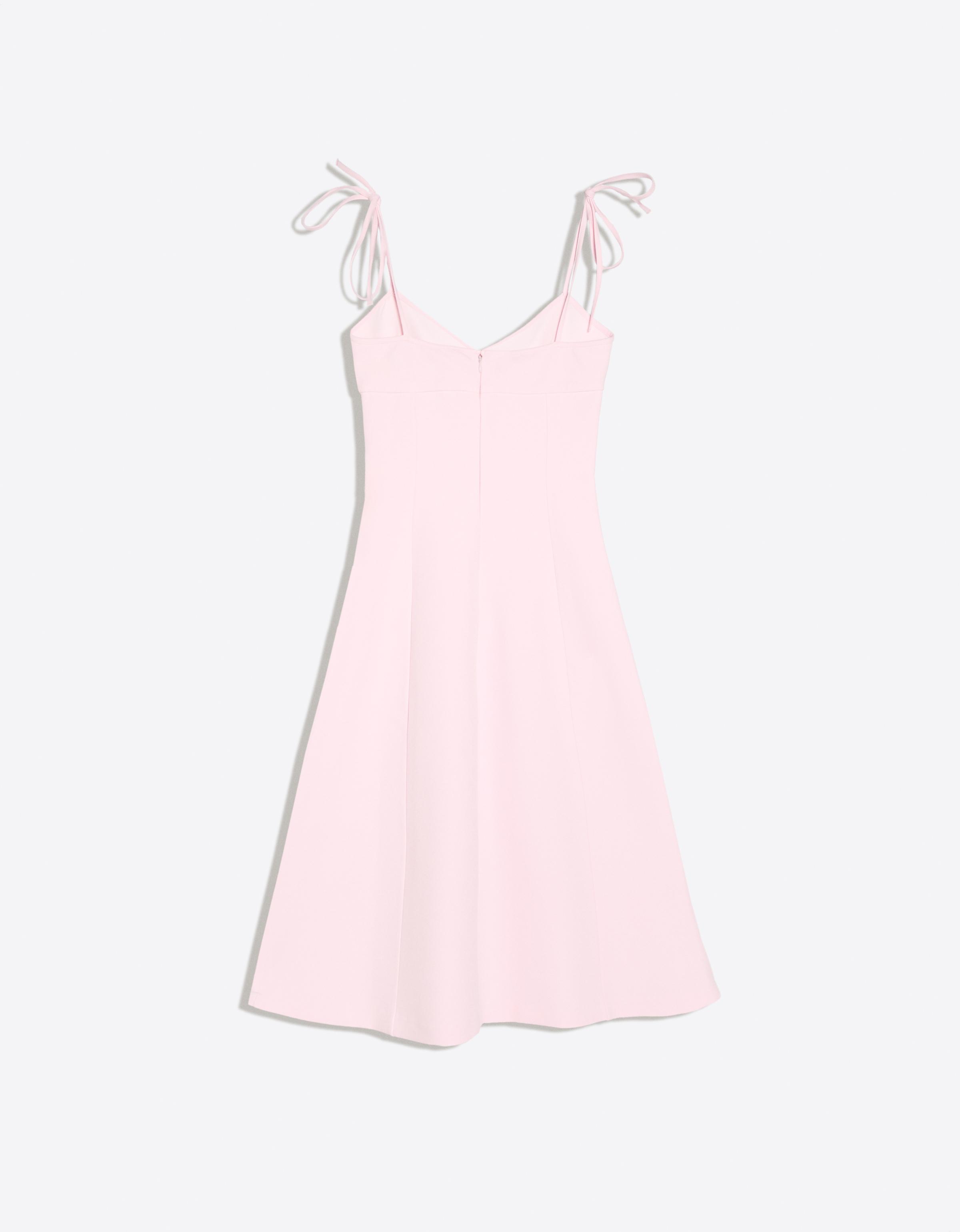 Structured mini dress with bows — Pink