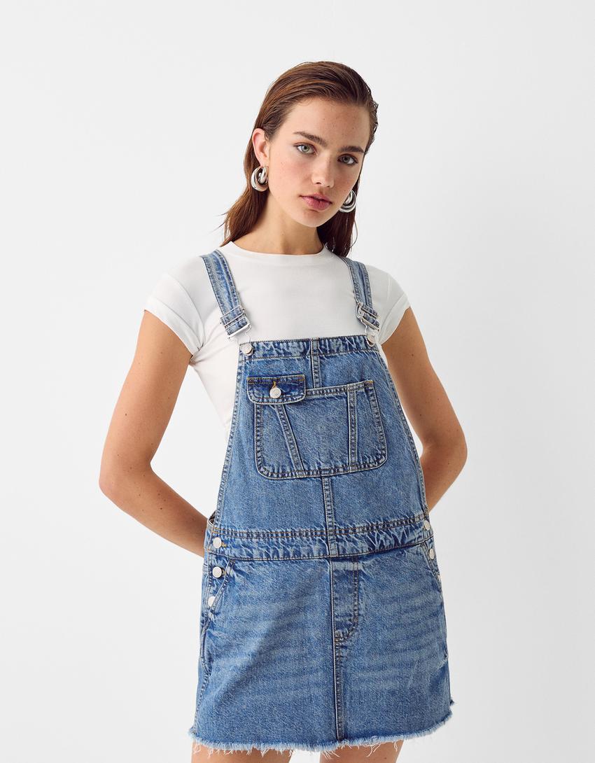 Jardineiras denim saia-Azul lavado-1