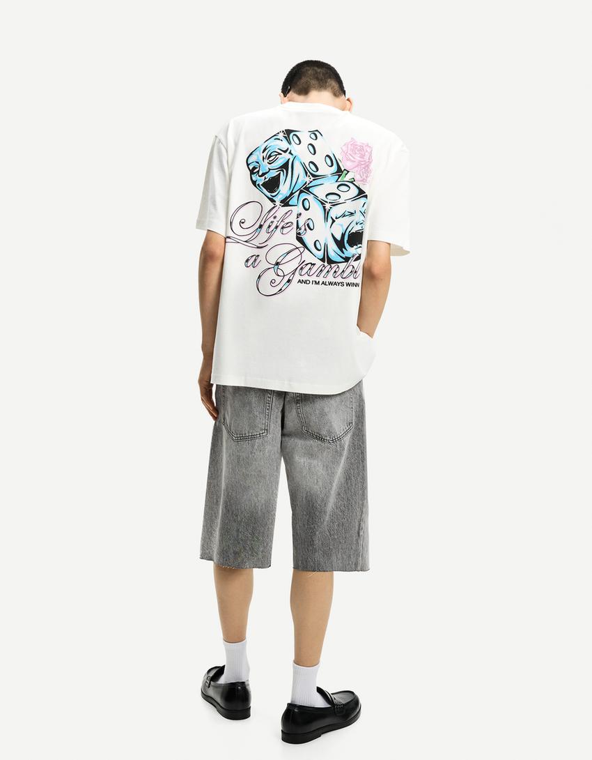 Short sleeve T-shirt with print-Off white