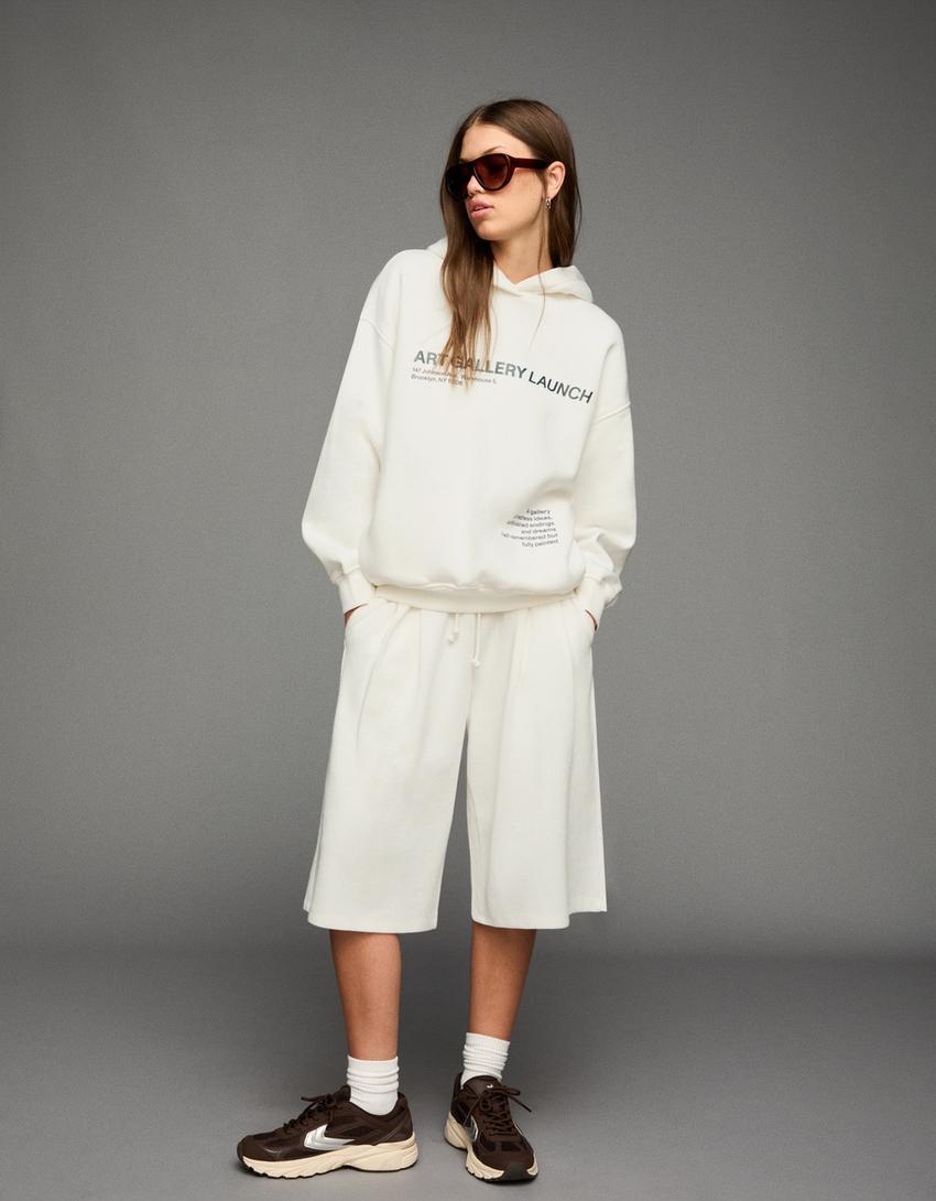 Printed hoodie-Off white