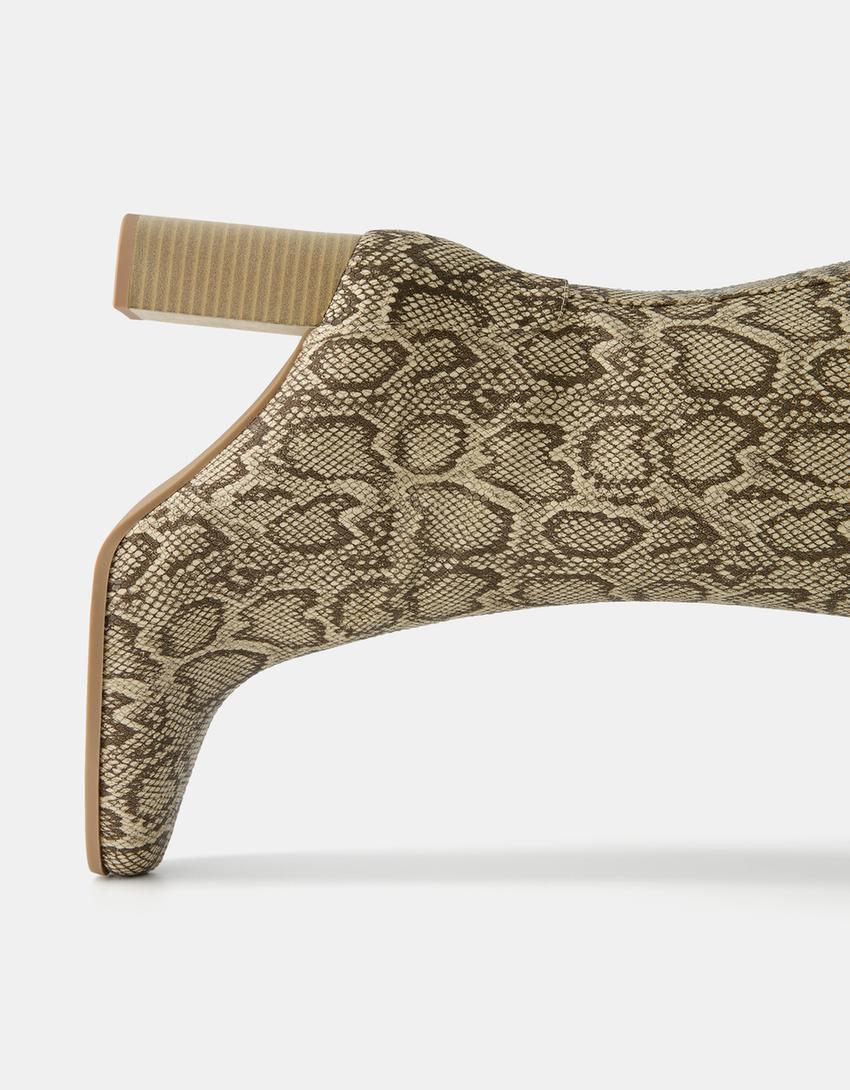 Bottes talon large imprimé animal-Serpent-2