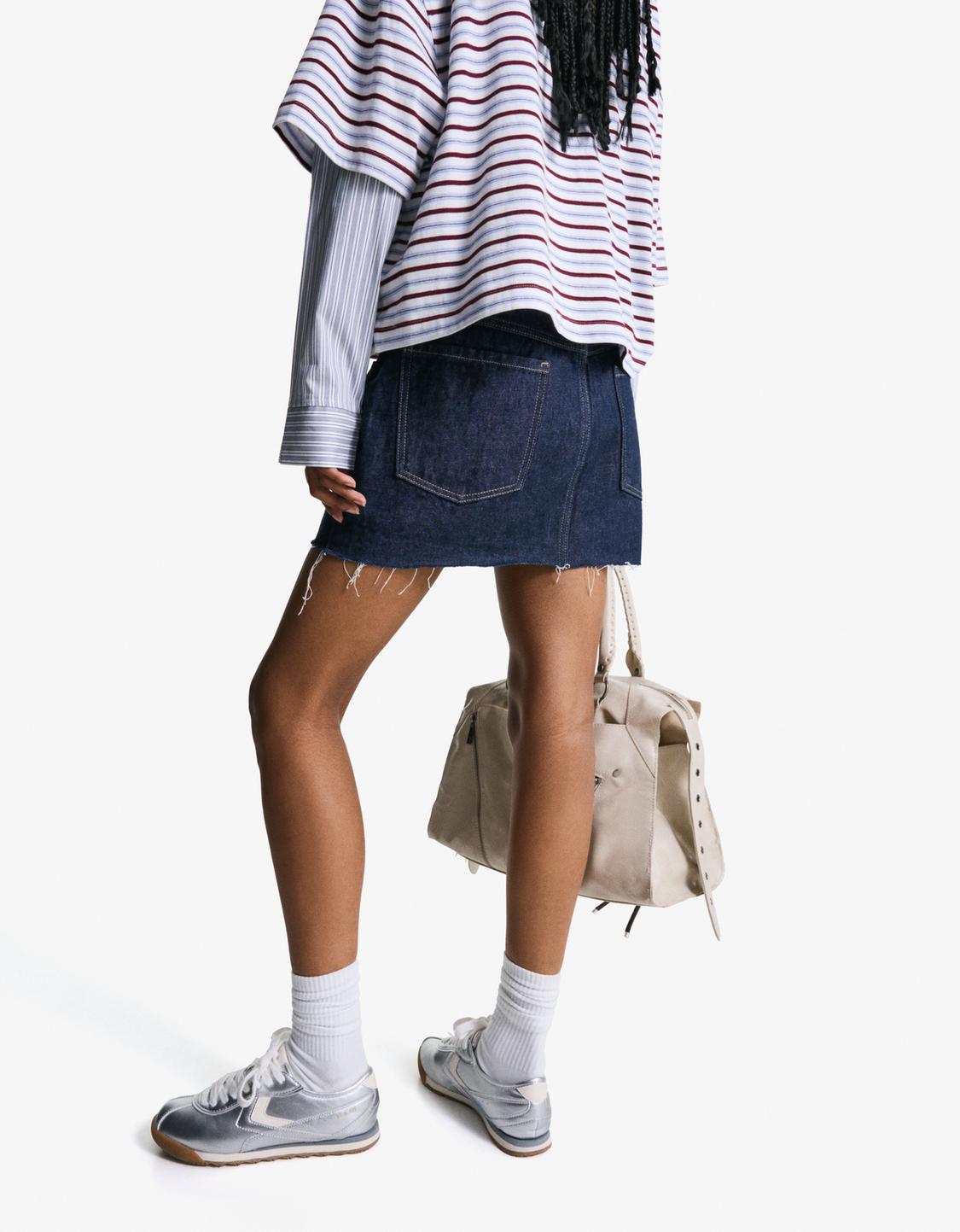 Denim mini skirt