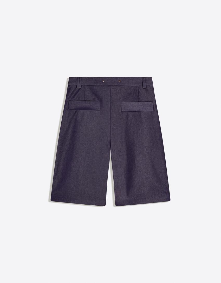 Baggy Bermuda shorts-Dark blue