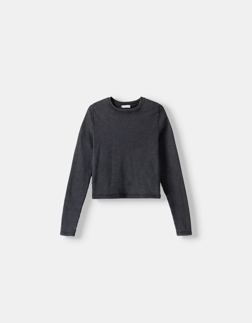 Long sleeve t-shirt-Grey-4