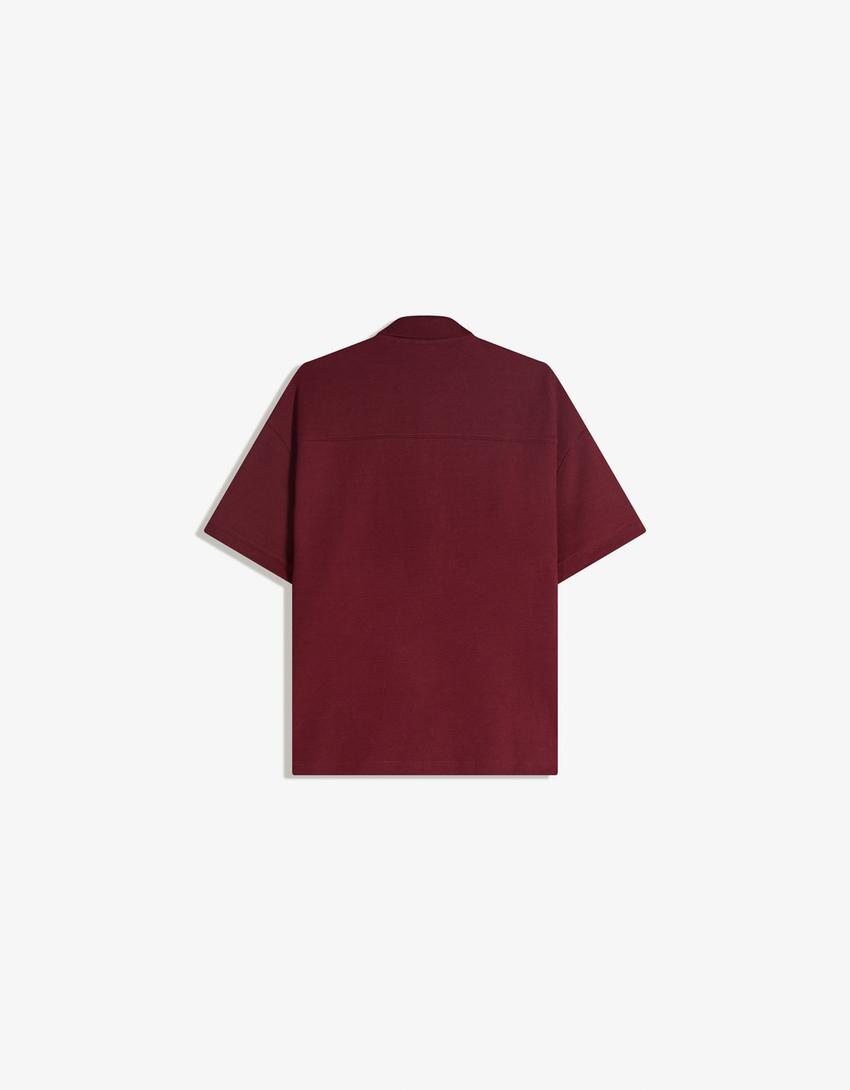 Polo mit kurzen Ärmeln-Granatrot