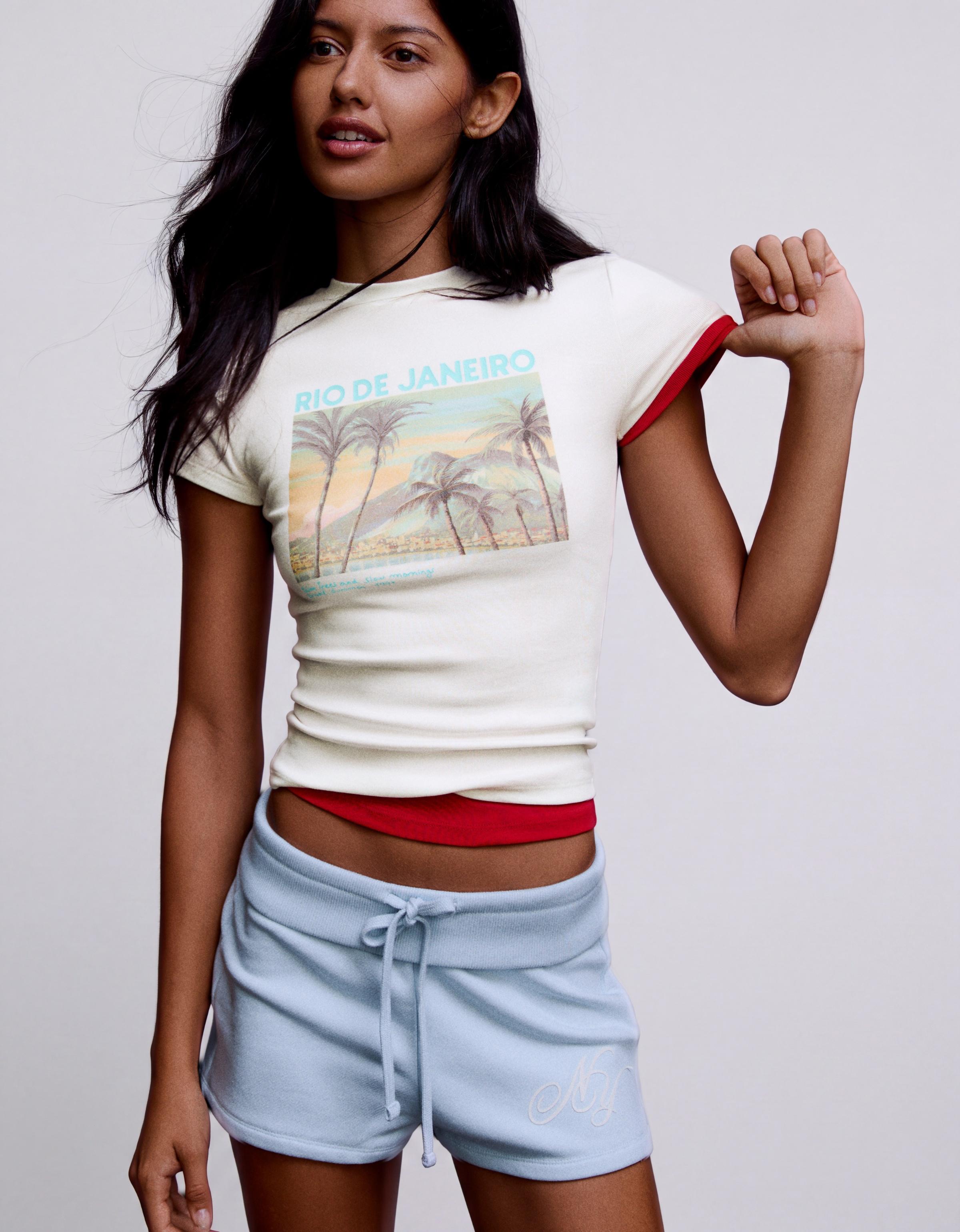 Fitted printed T-shirt — Off white