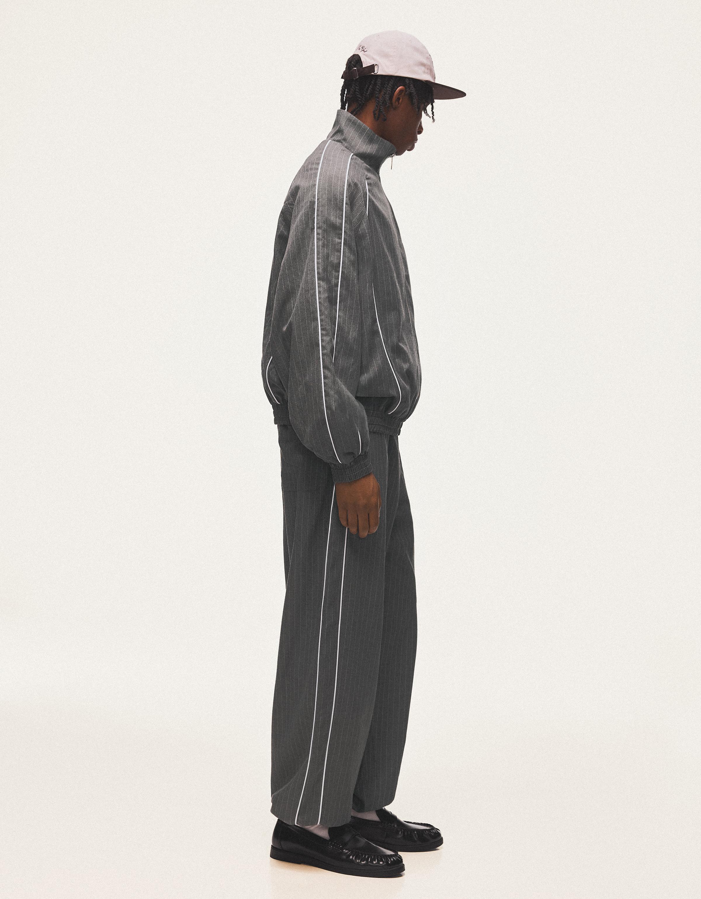 Pinstripe joggers — Mixed gray