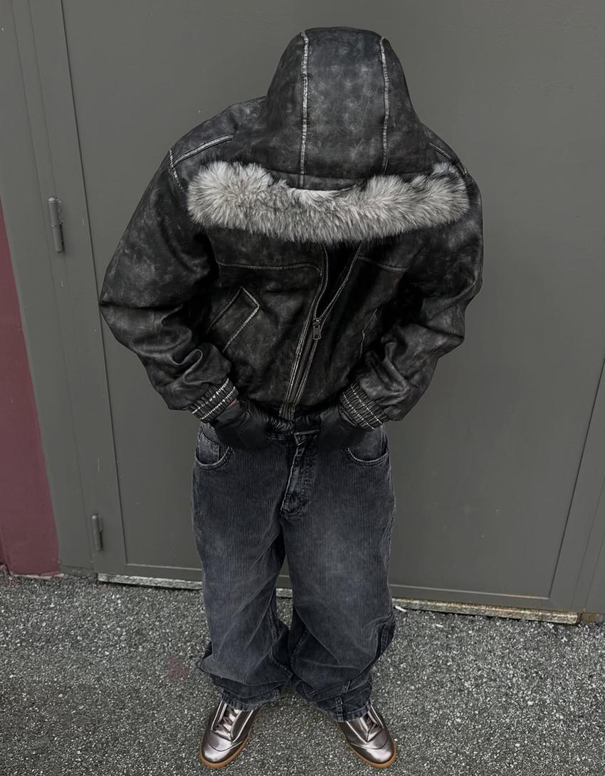 Velveta bikses 'super baggy'-Tumši pelēks