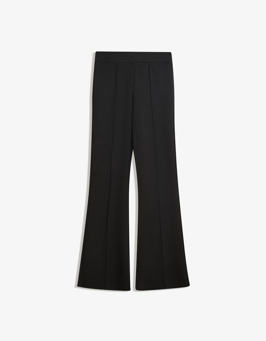 Pantalone flare modal-Crna-3
