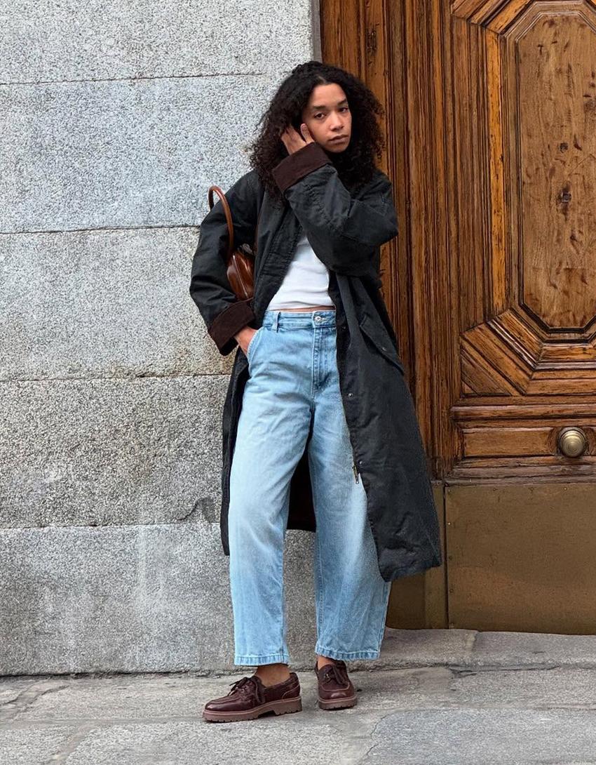 Manteau effet enduit col contrastant-Kaki