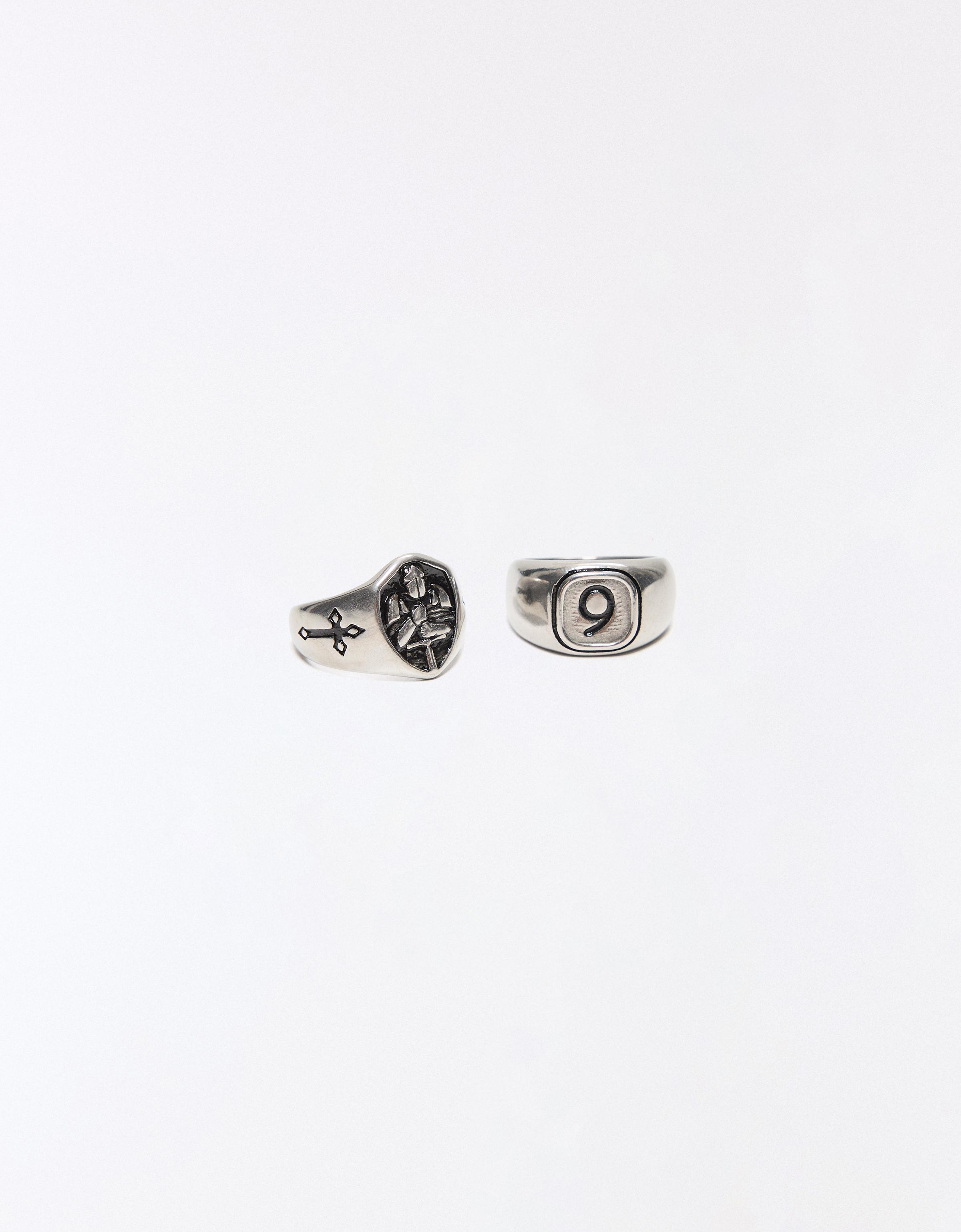 Pack of 2 steel rings — Silver
