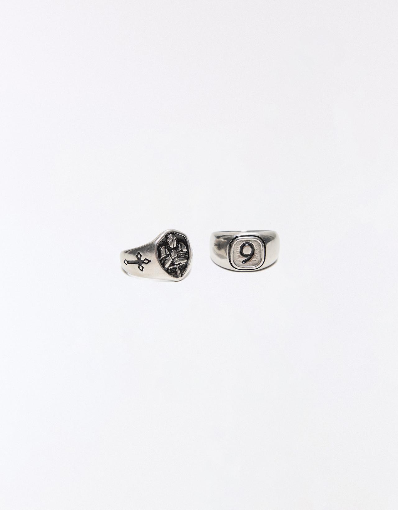 Pack of 2 stainless steel rings — Silver
