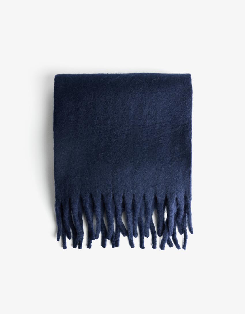 Solid-coloured scarf-Navy