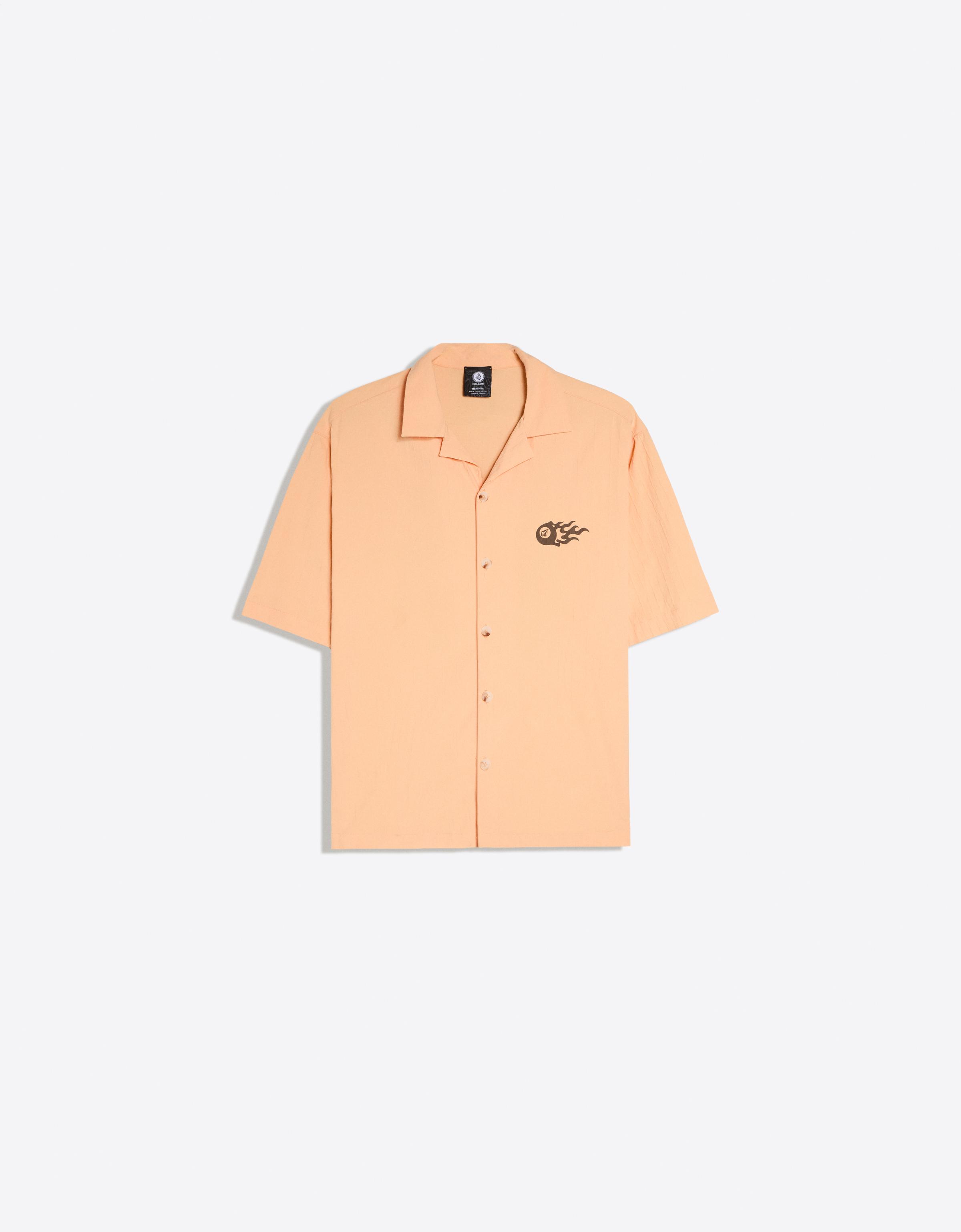 VOLCOM boxy short sleeve print shirt — Orange