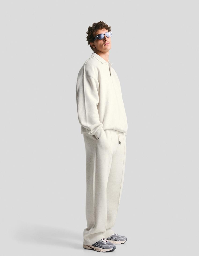Sweatshirt mit Polo-Kragen-Grau