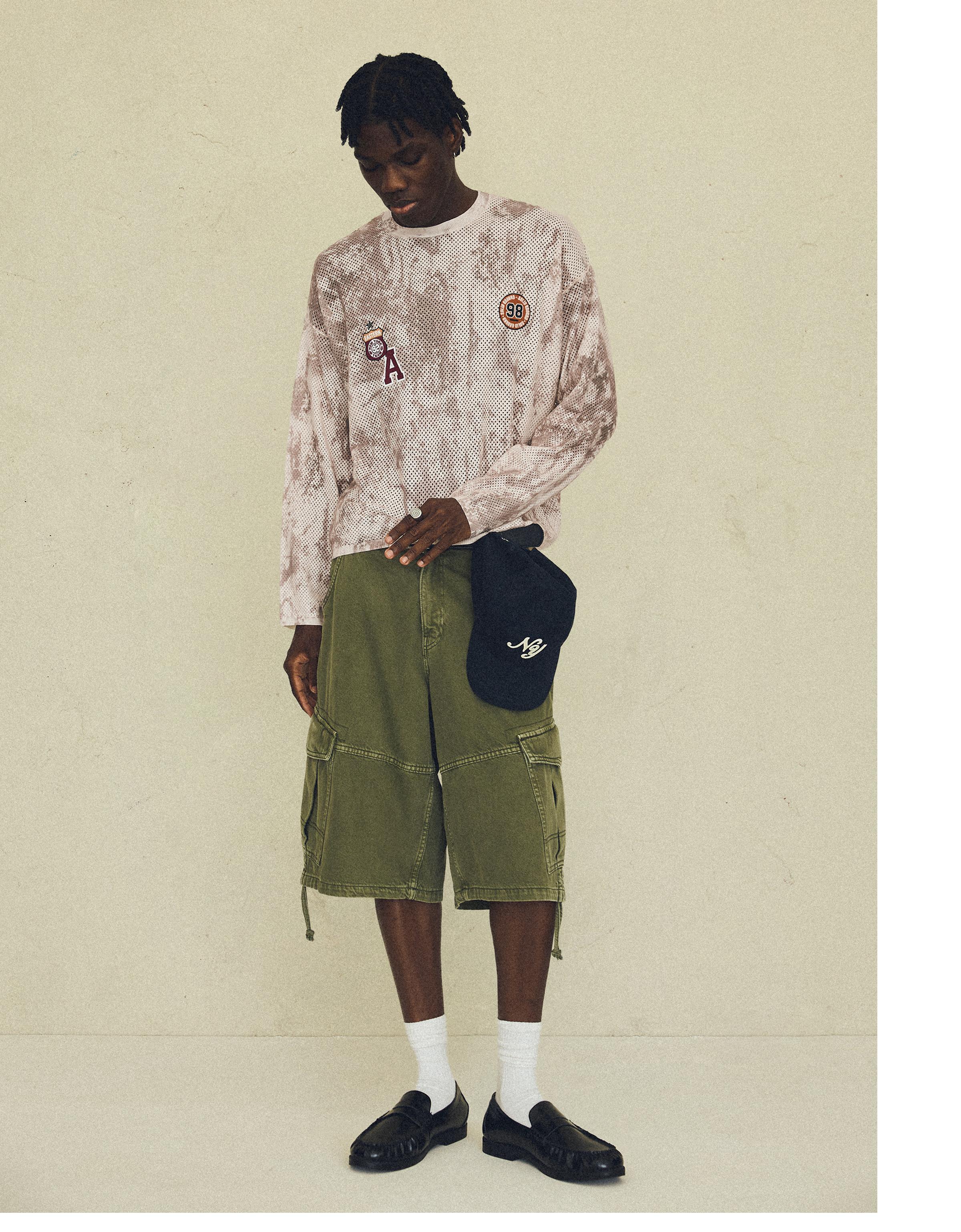 Mesh print jumper — Khaki