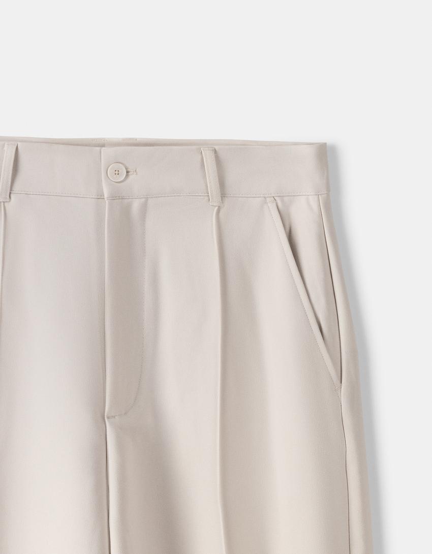 Tailored baggy trousers-Sand