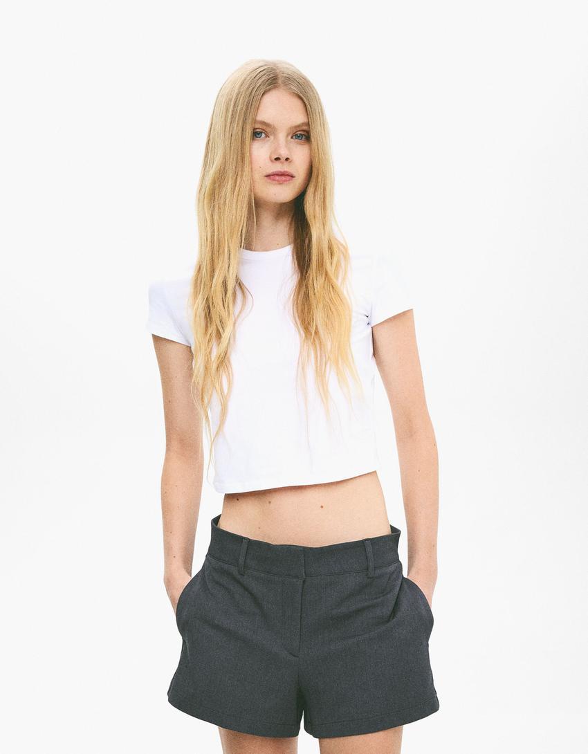 Ensemble blazer et short tailoring-Gris foncé-2
