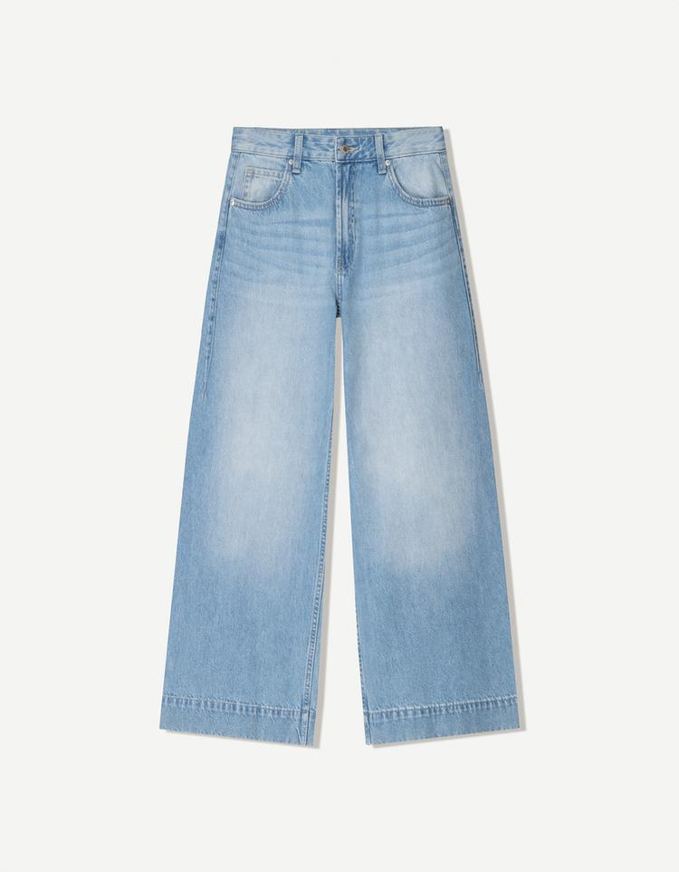 Wide-leg cropped jeans