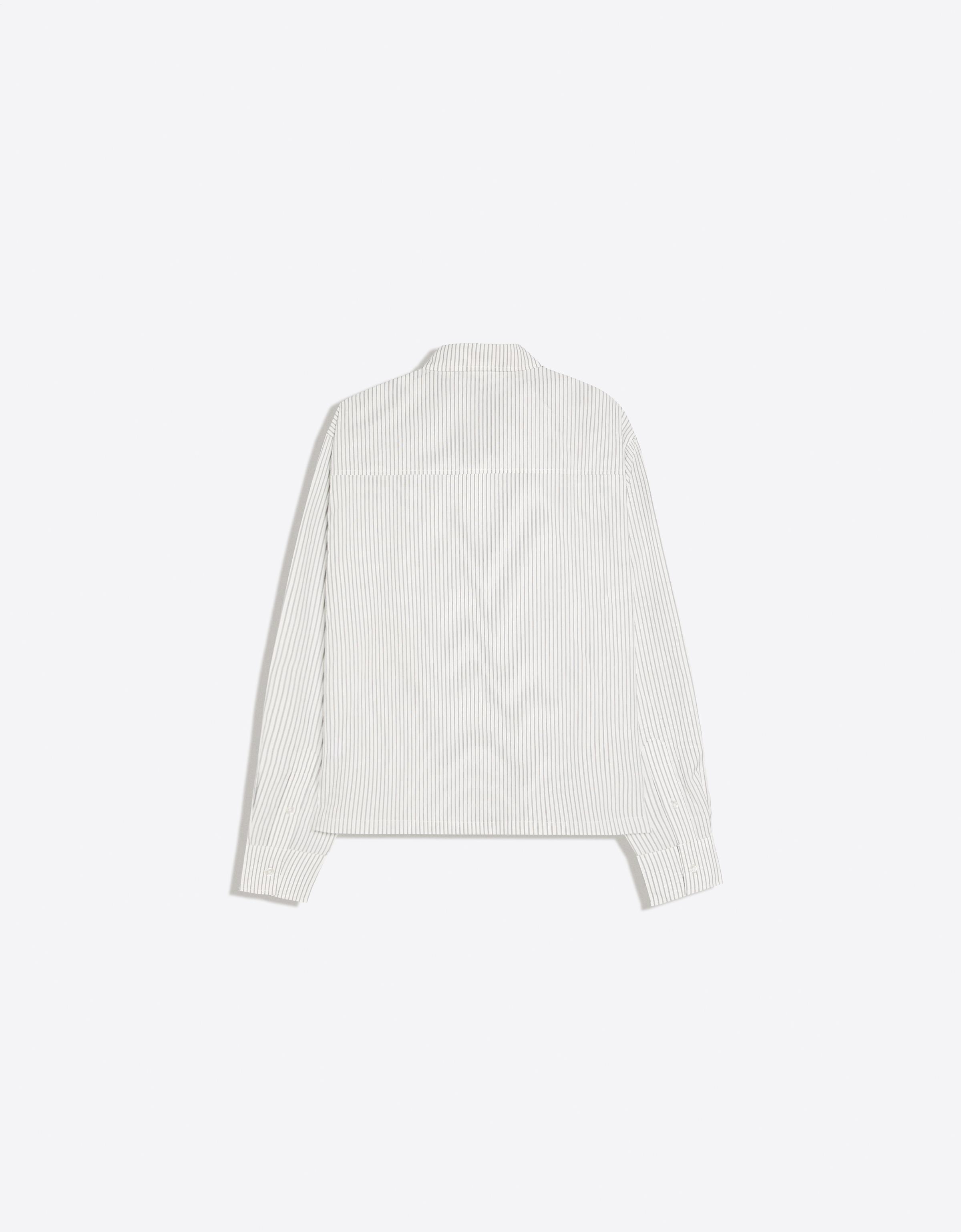 Long-sleeved striped shirt — White