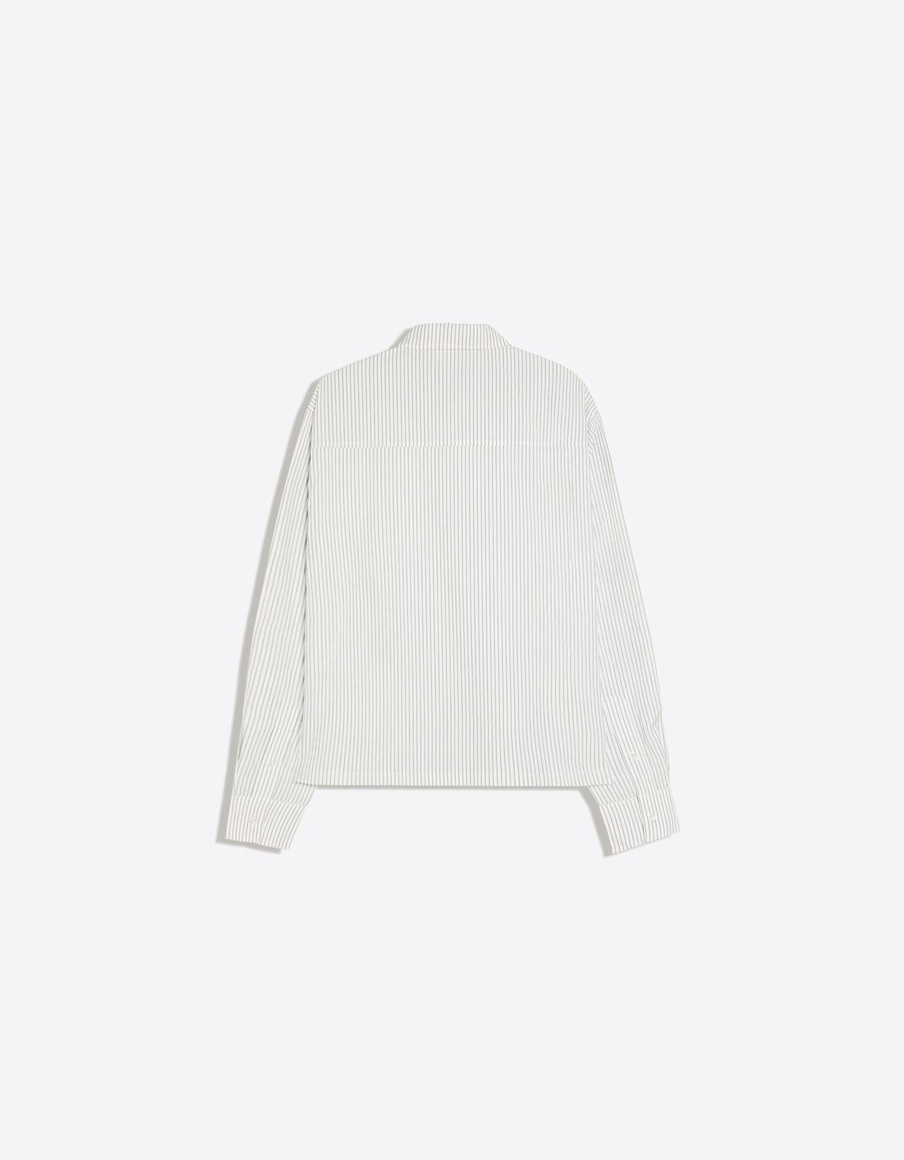 Long-sleeved striped shirt — White