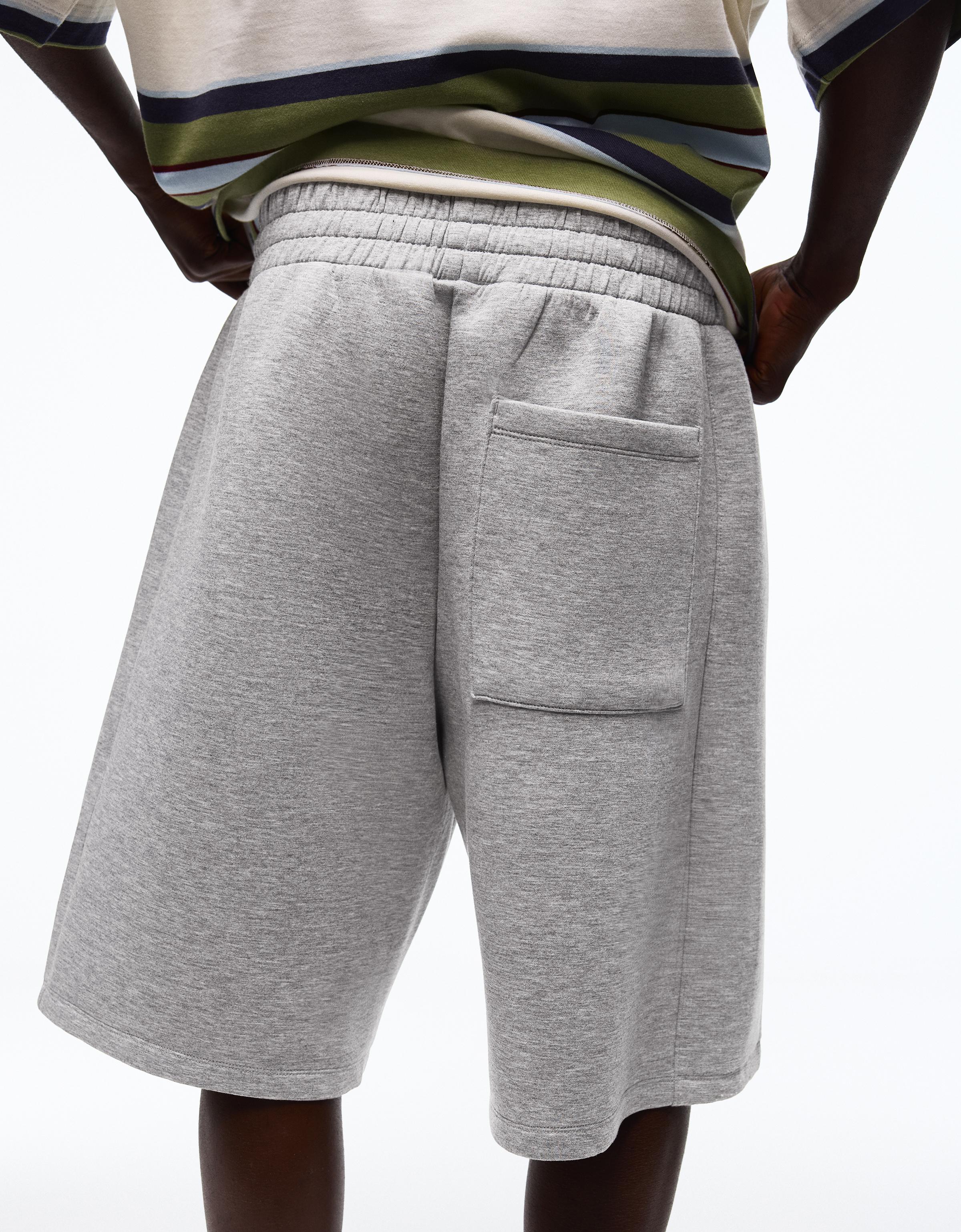 Oversize neoprene Bermuda shorts — Grey