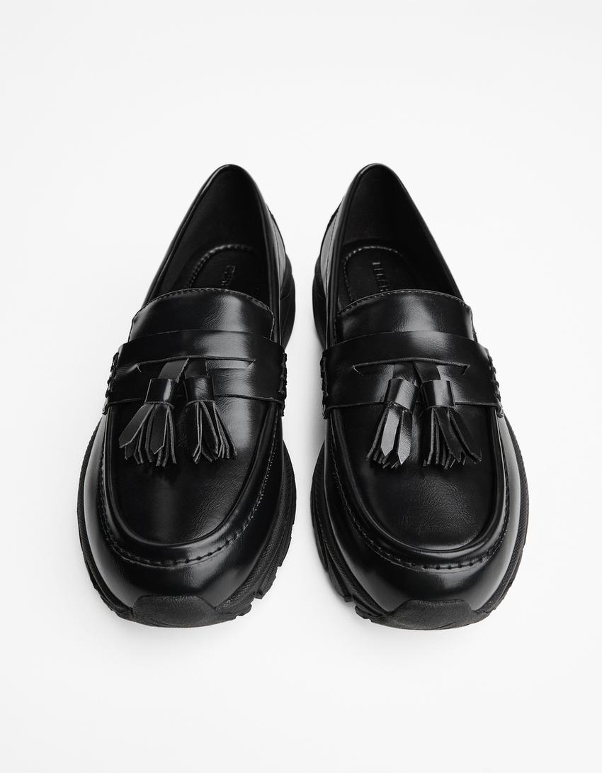 Loafers with sporty sole-BLACK-4