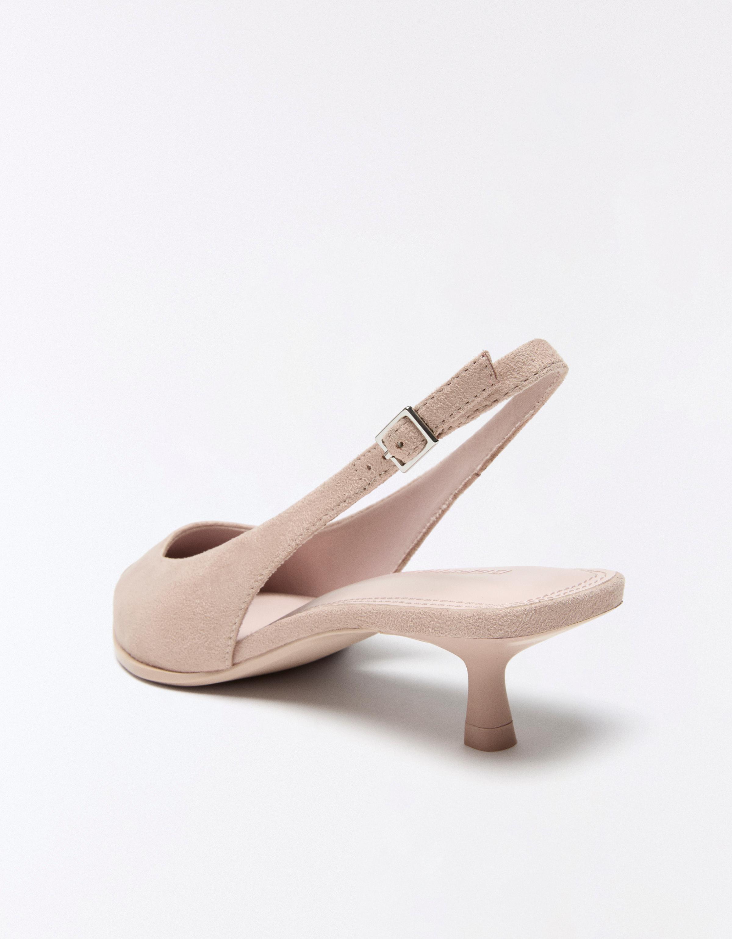 SLINGBACK KITTEN HEEL SHOES — PINK