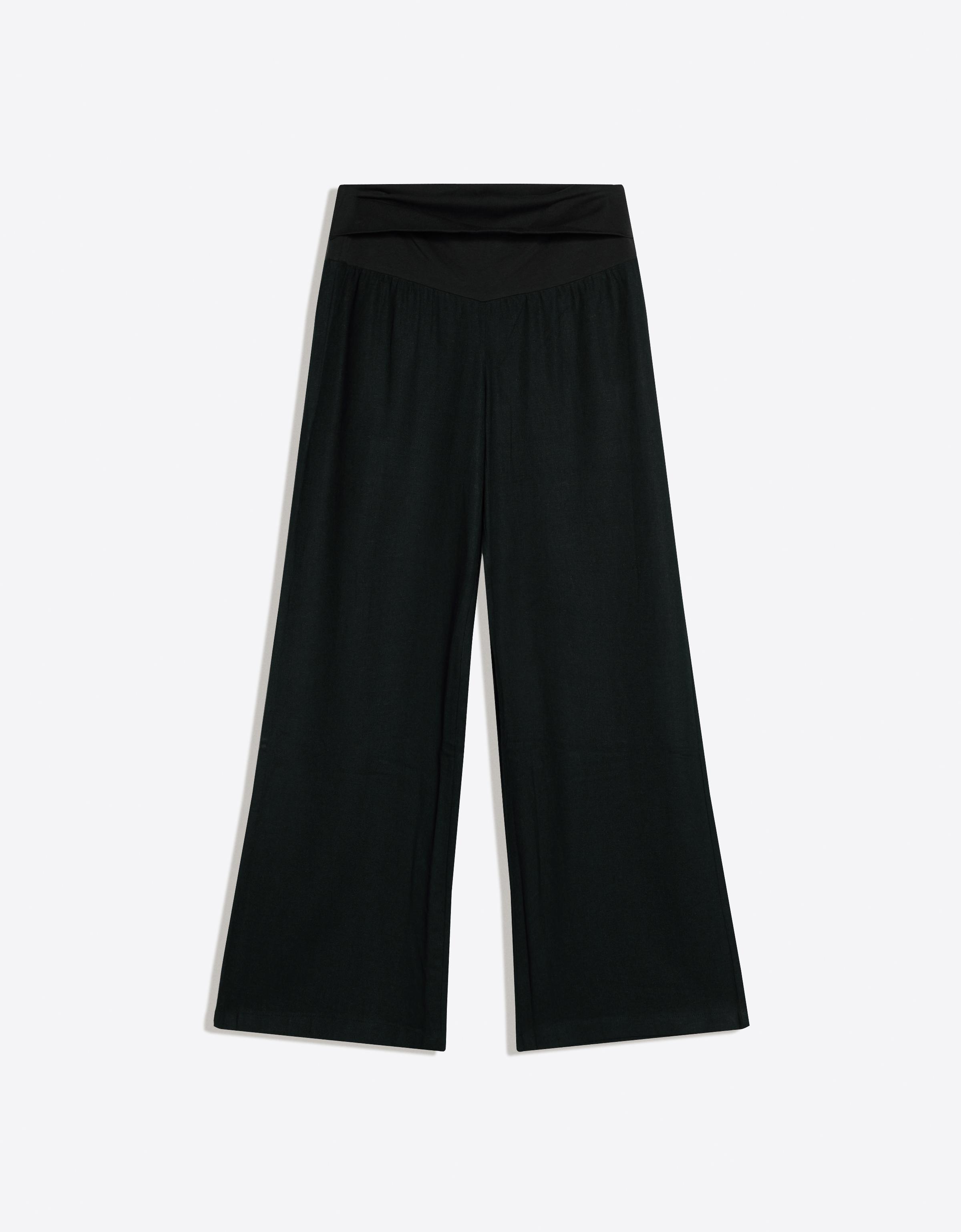 Turn-up waist trousers — Black