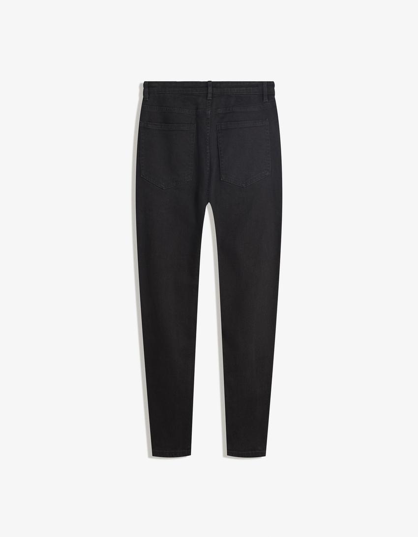 Jeans carrot rotos-Negro-1
