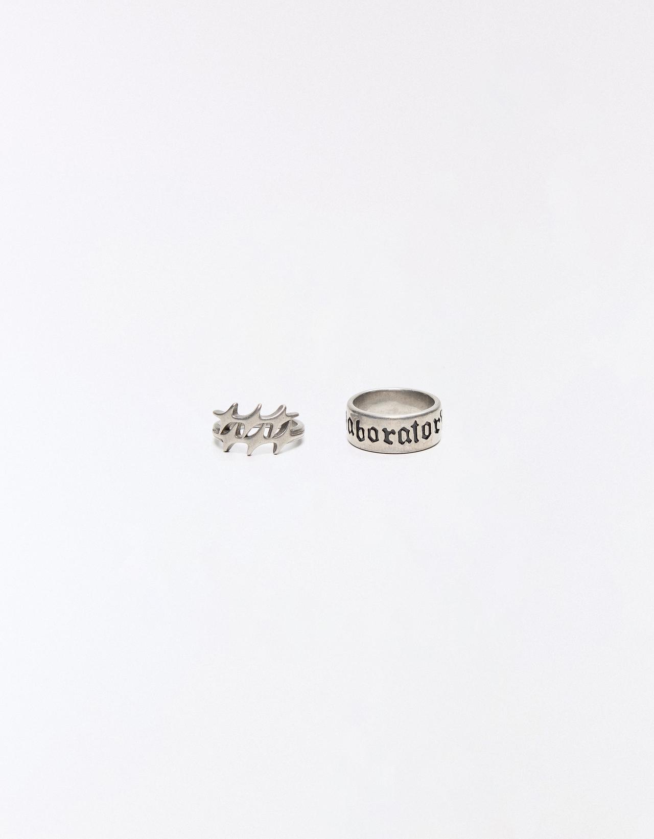 Pack of 2 stainless steel rings — Silver