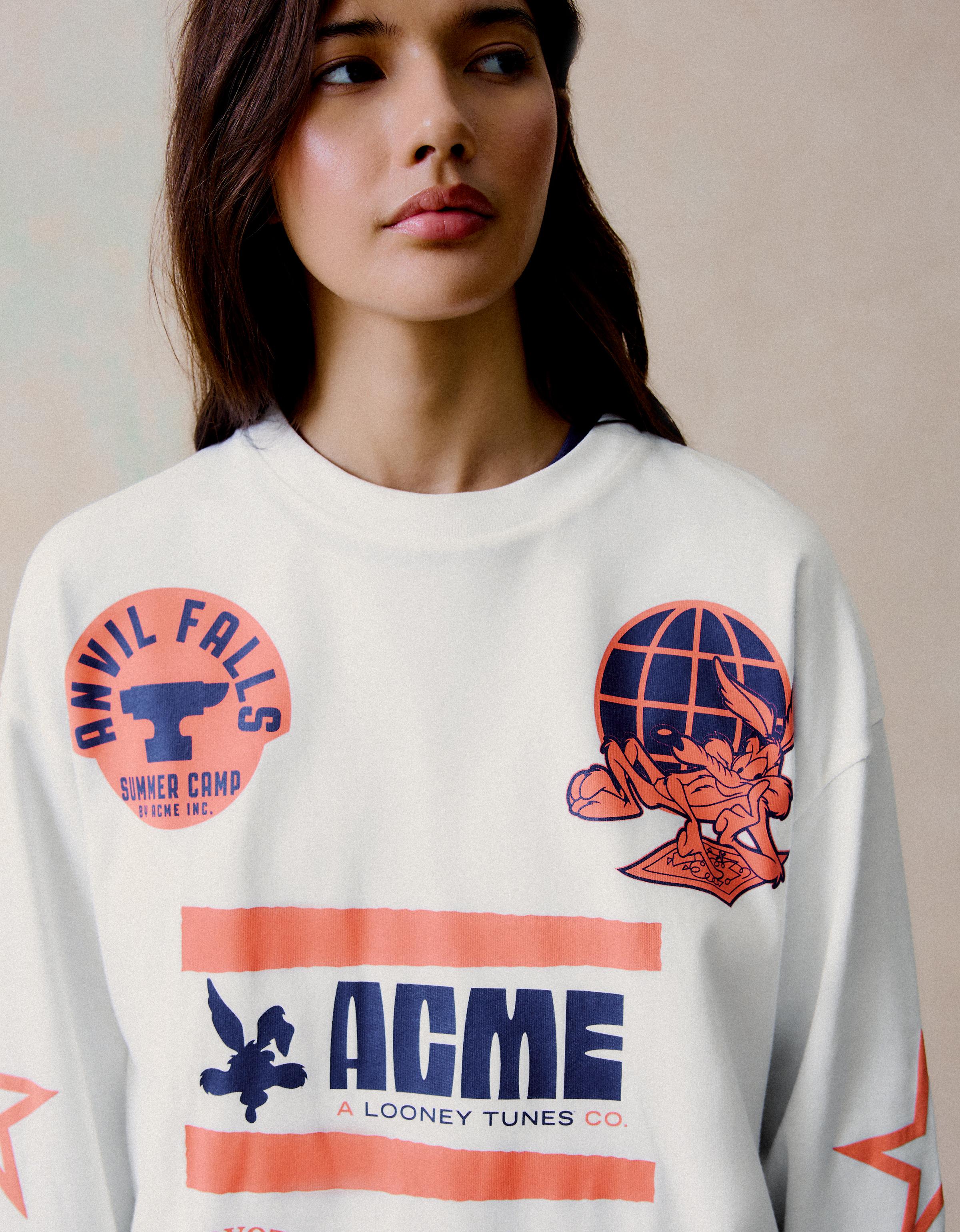 Bershka LOONEY TUNES baskılı oversize uzun kollu tişört görsel 6