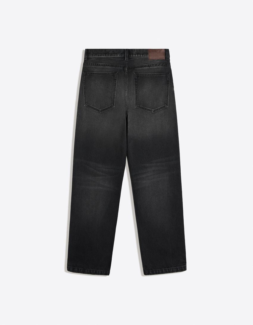 Jeans straight wide-Negro