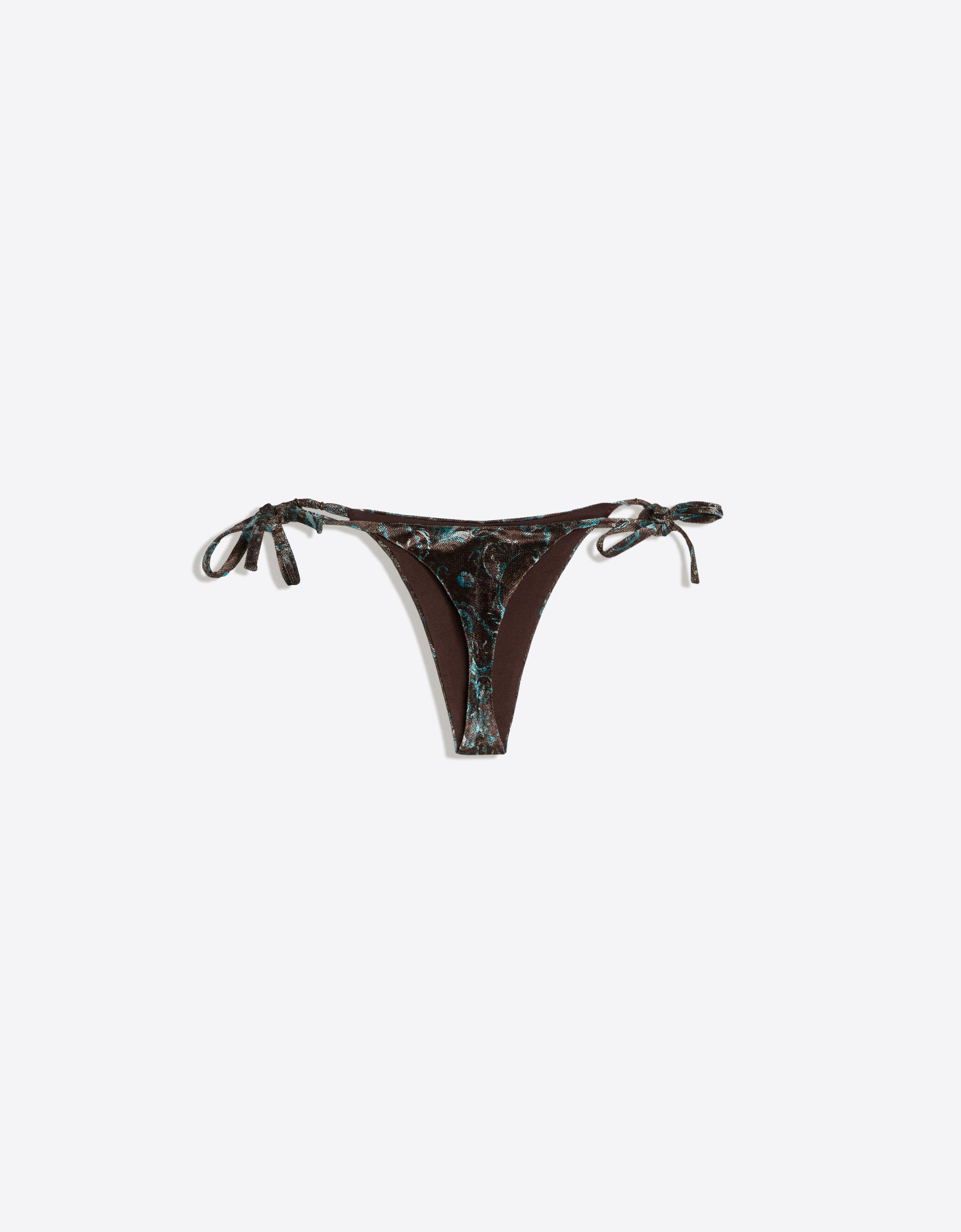 Mesh thong bikini bottoms — Blue