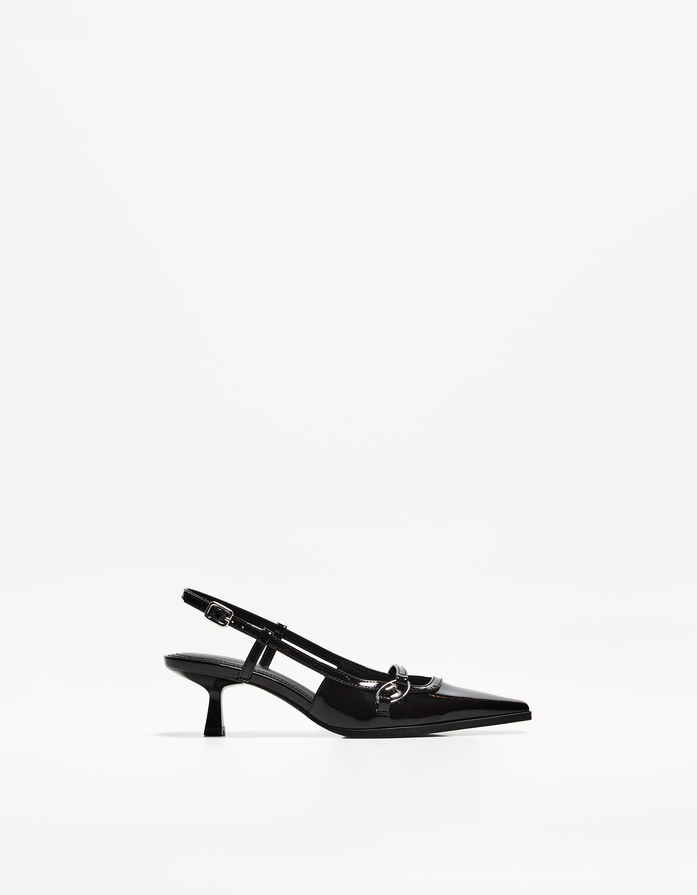 Bershka Absatzschuhe Mit Kitten-Heels Und Schnalle Damen 40 Schwarz