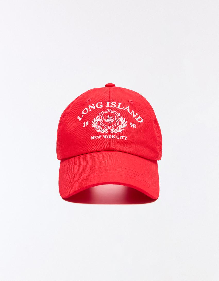 Embroidered cap-Red