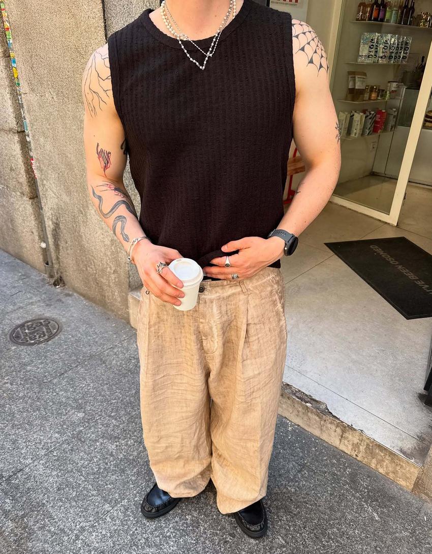 Trägershirt mit Struktur-Schwarz-2