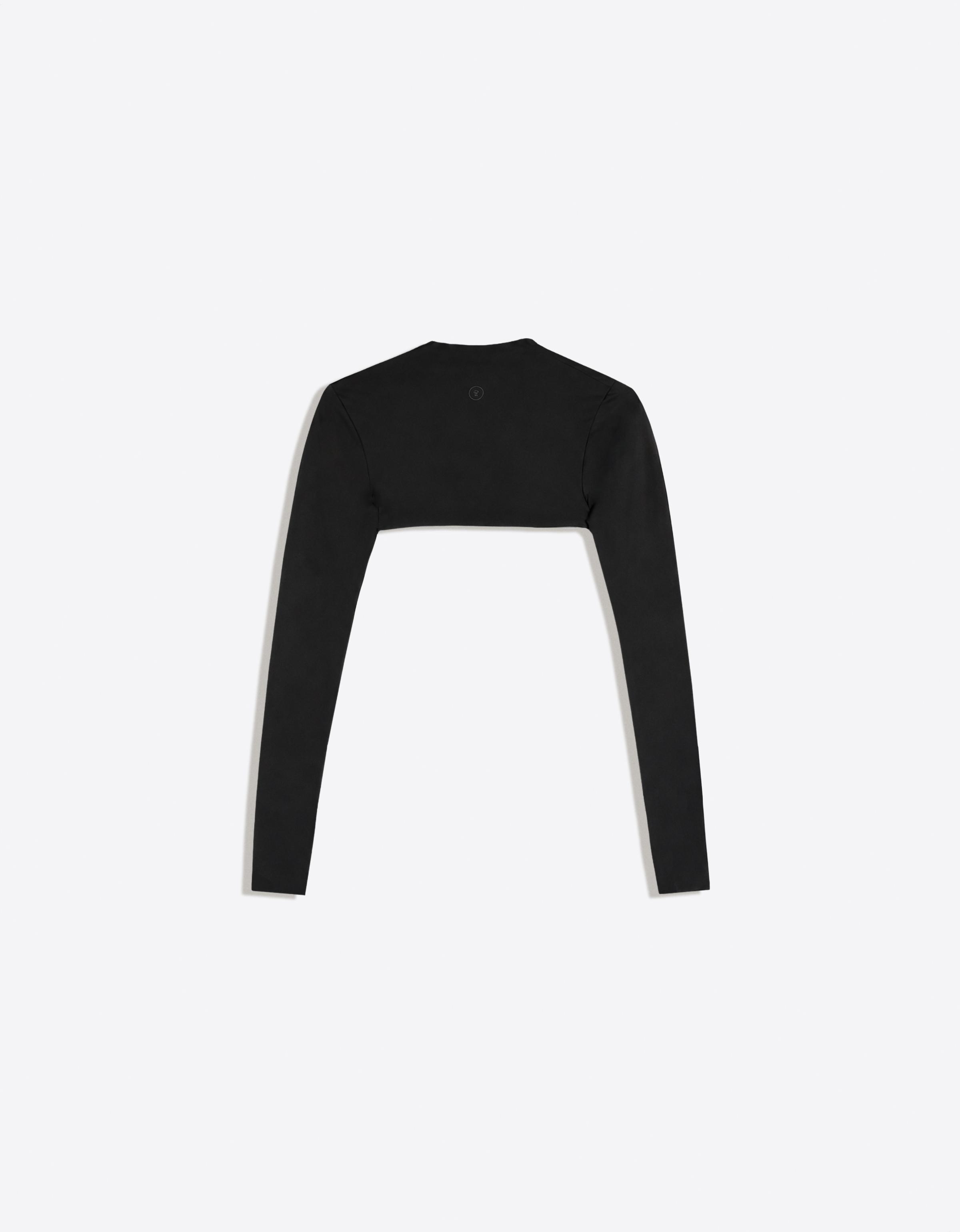 Technical fabric long sleeve bolero, Breathable & Quick Dry — Black