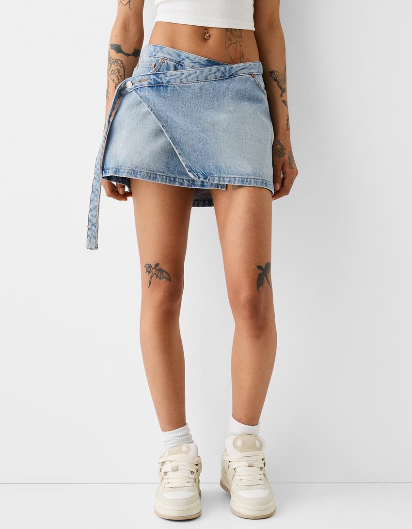 Jupe denim-Bleu lavé-3