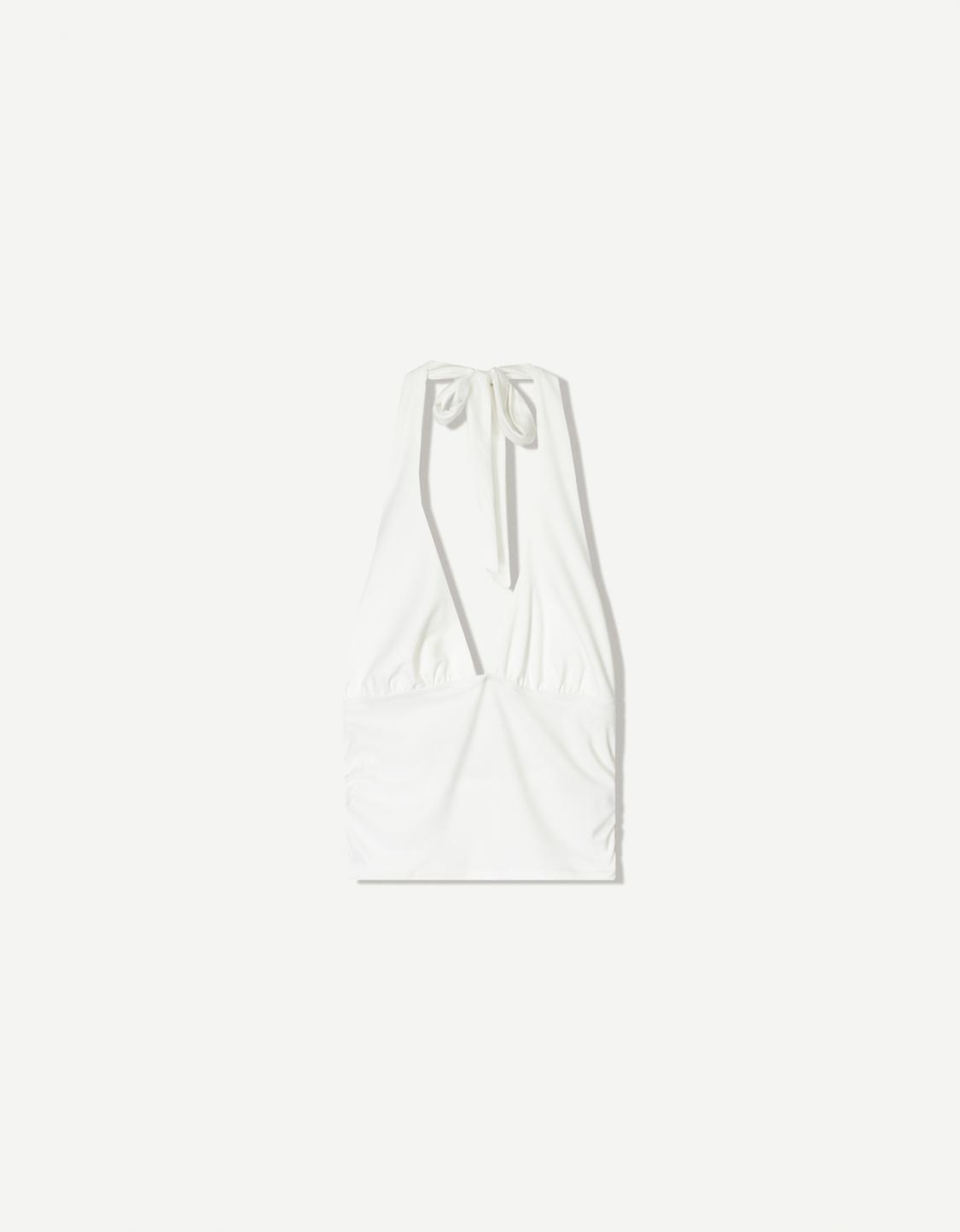 Gathered halter top