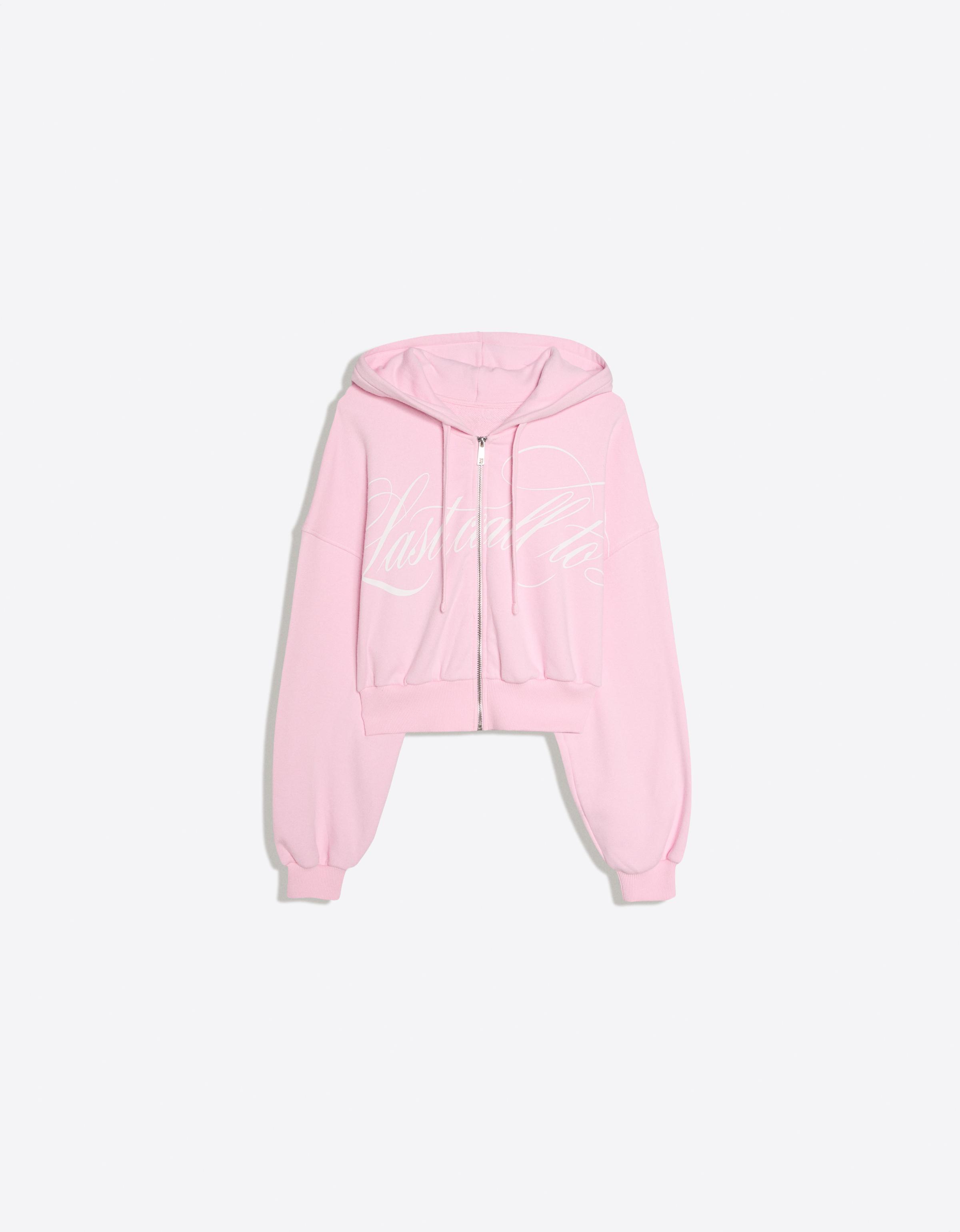 Printed zip-up hoodie — Pink