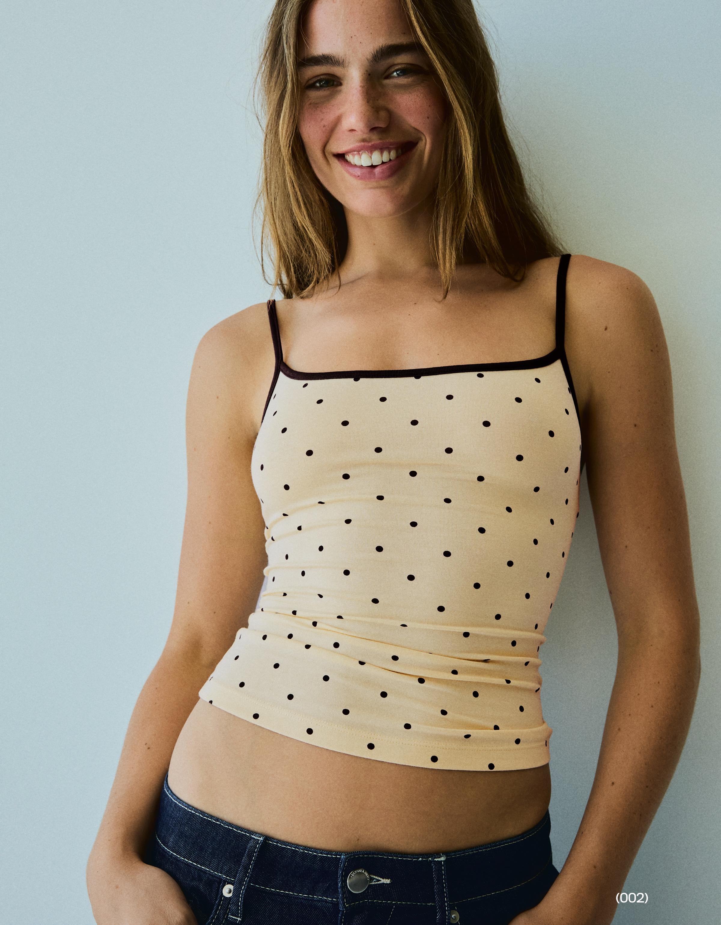 Contrast strappy top — Yellow