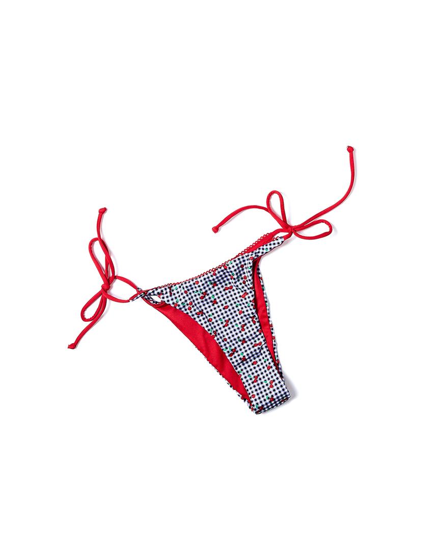 Bas de bikini vichy cerises-Noir