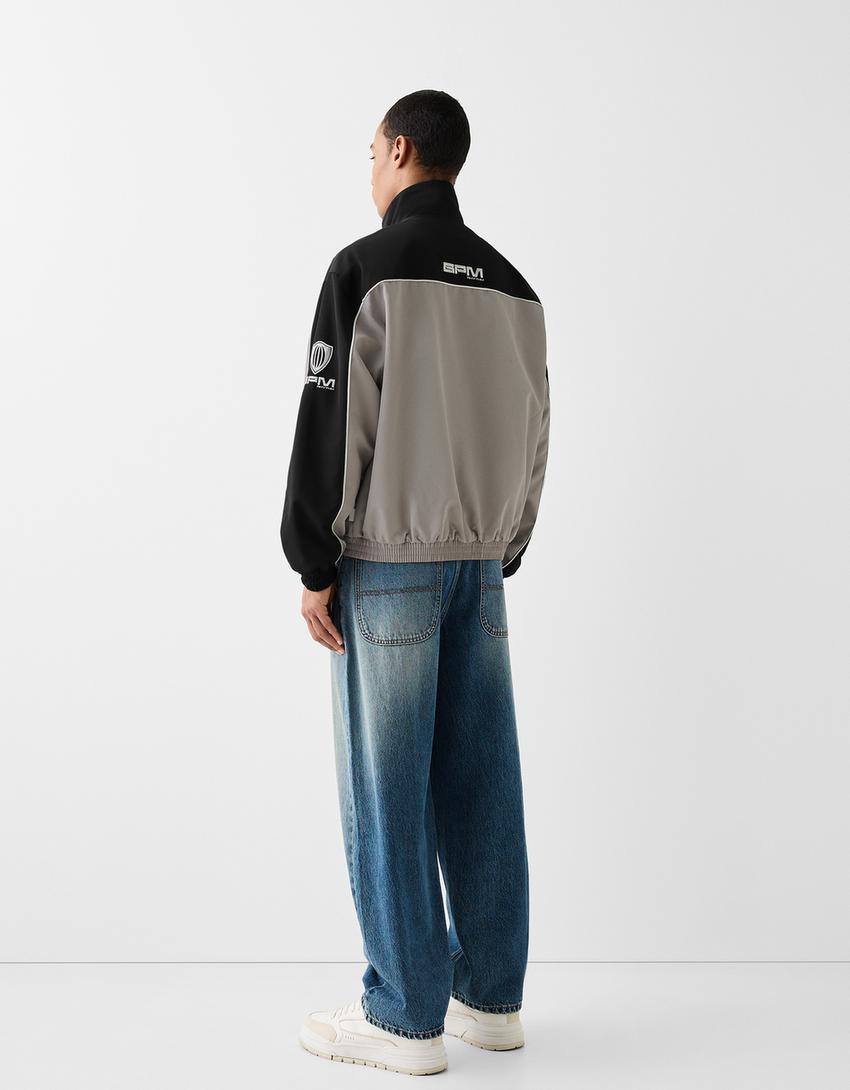 Blouson color block-Noir-1