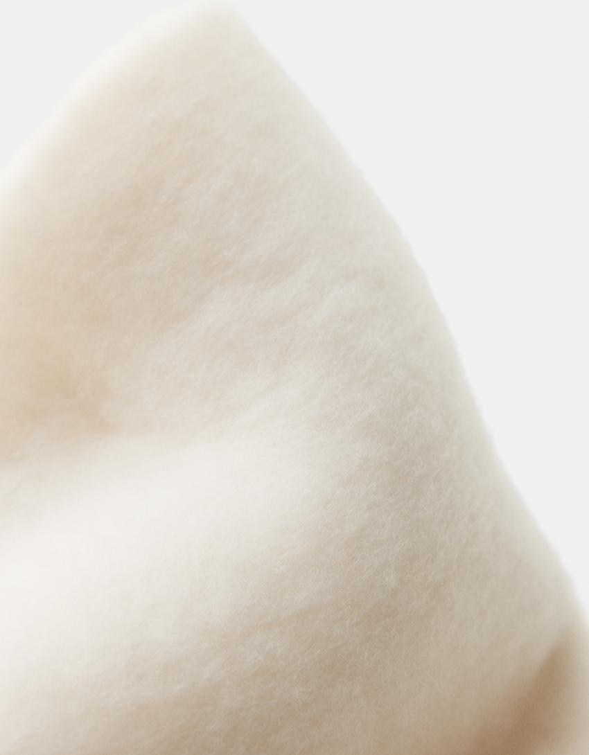 Solid-coloured scarf-Cream