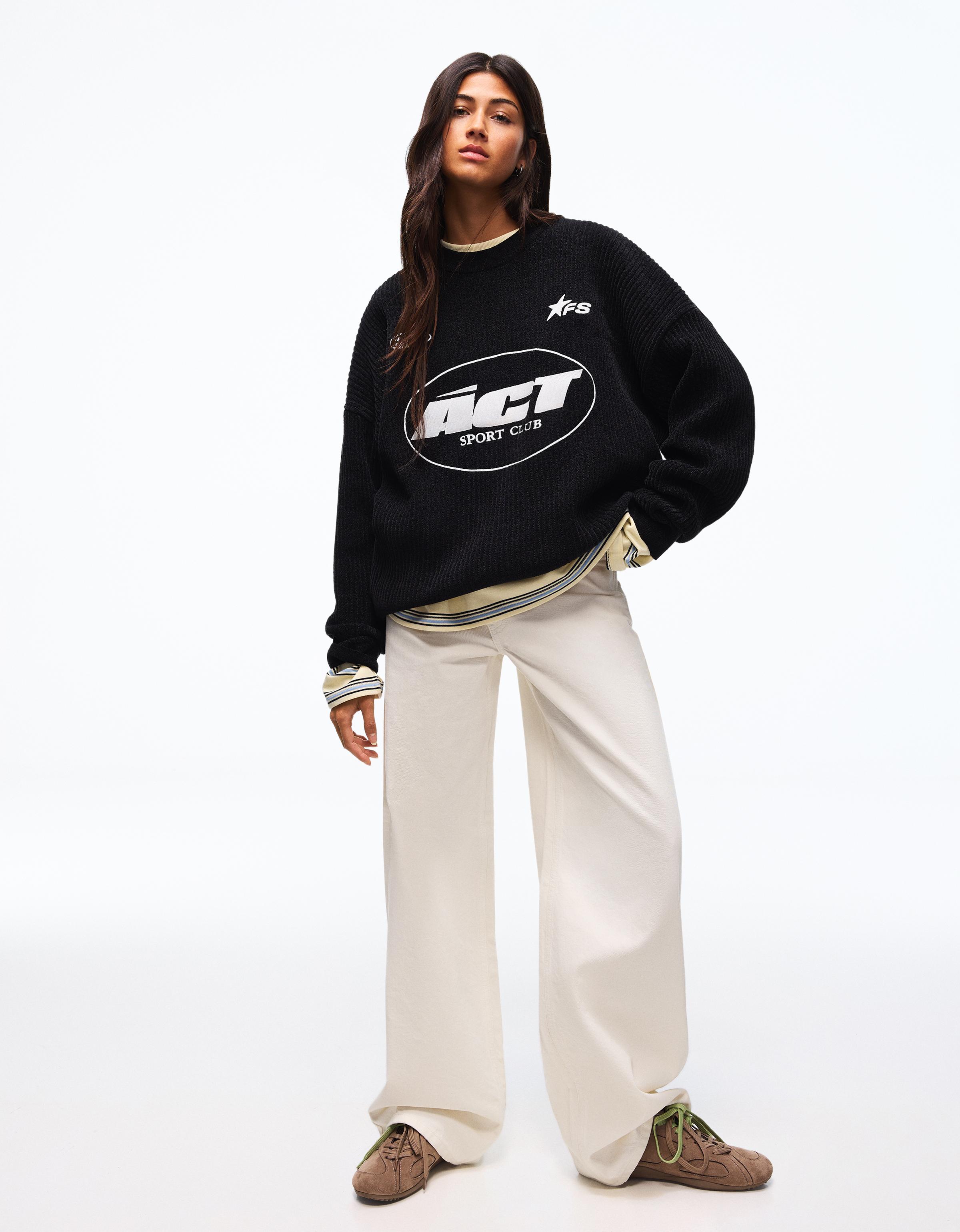 Baskılı şönil bisiklet yaka kazak - Görsel 41